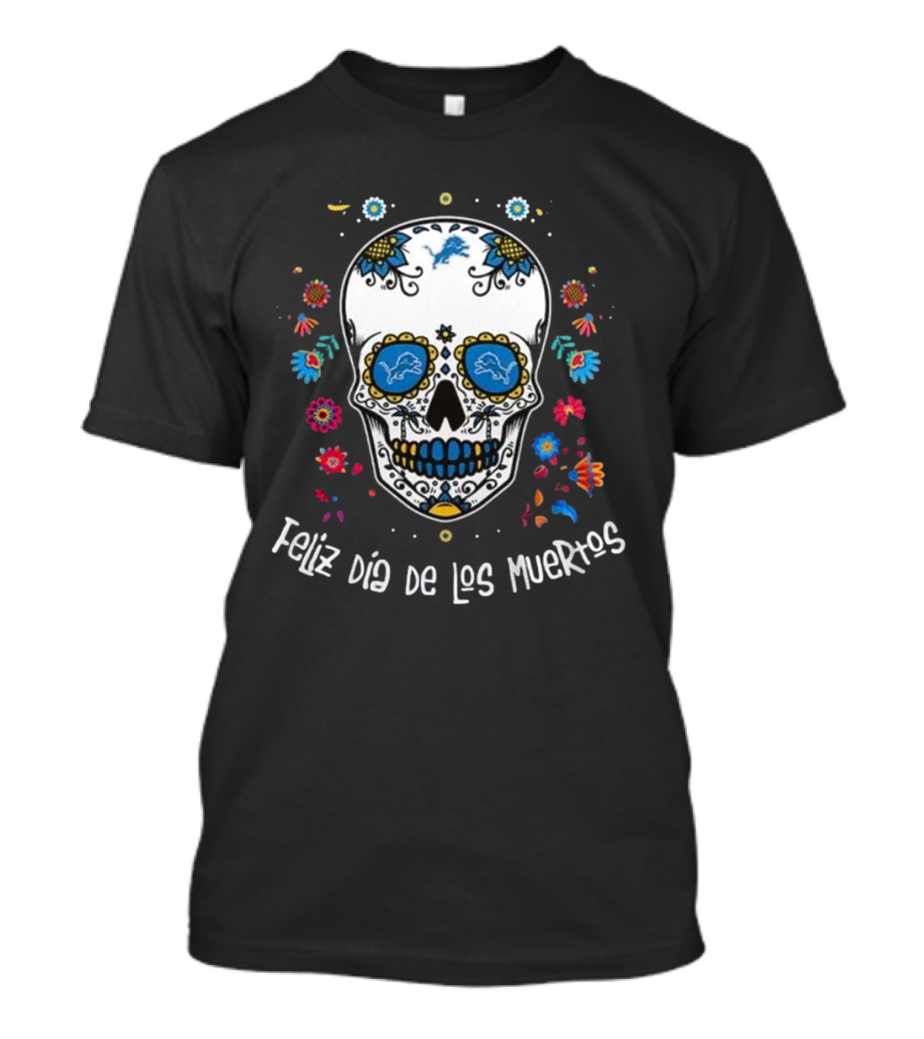 Detroit Lions Feliz Dia De Los Muertos T-Shirt
