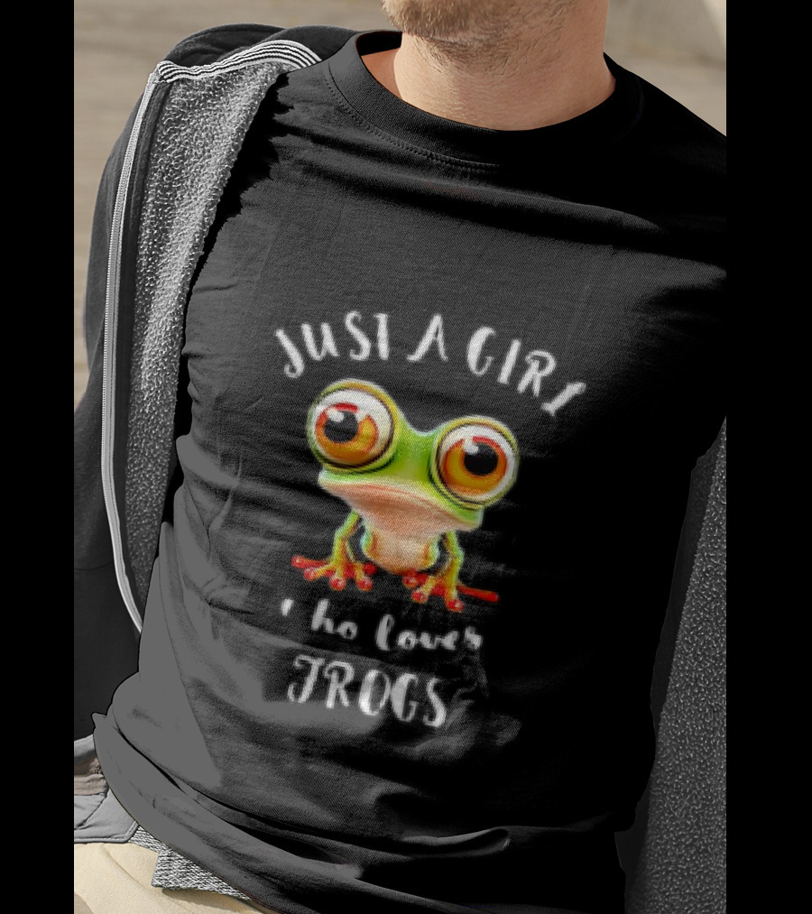 Just A Girl Who Loves Frogs Red Eyed Tree Frog Meme T-Shirt