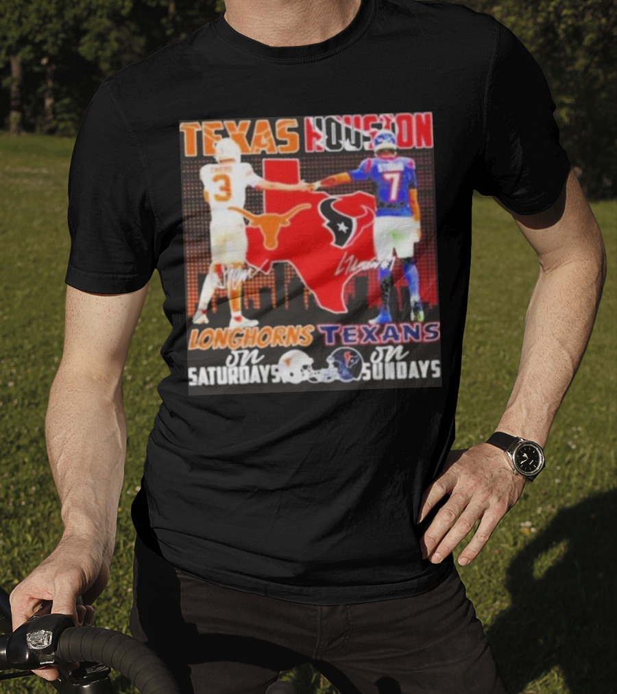 Texas Longhorns Longhorns On Saturdays Texans On Sundays T-Shirt