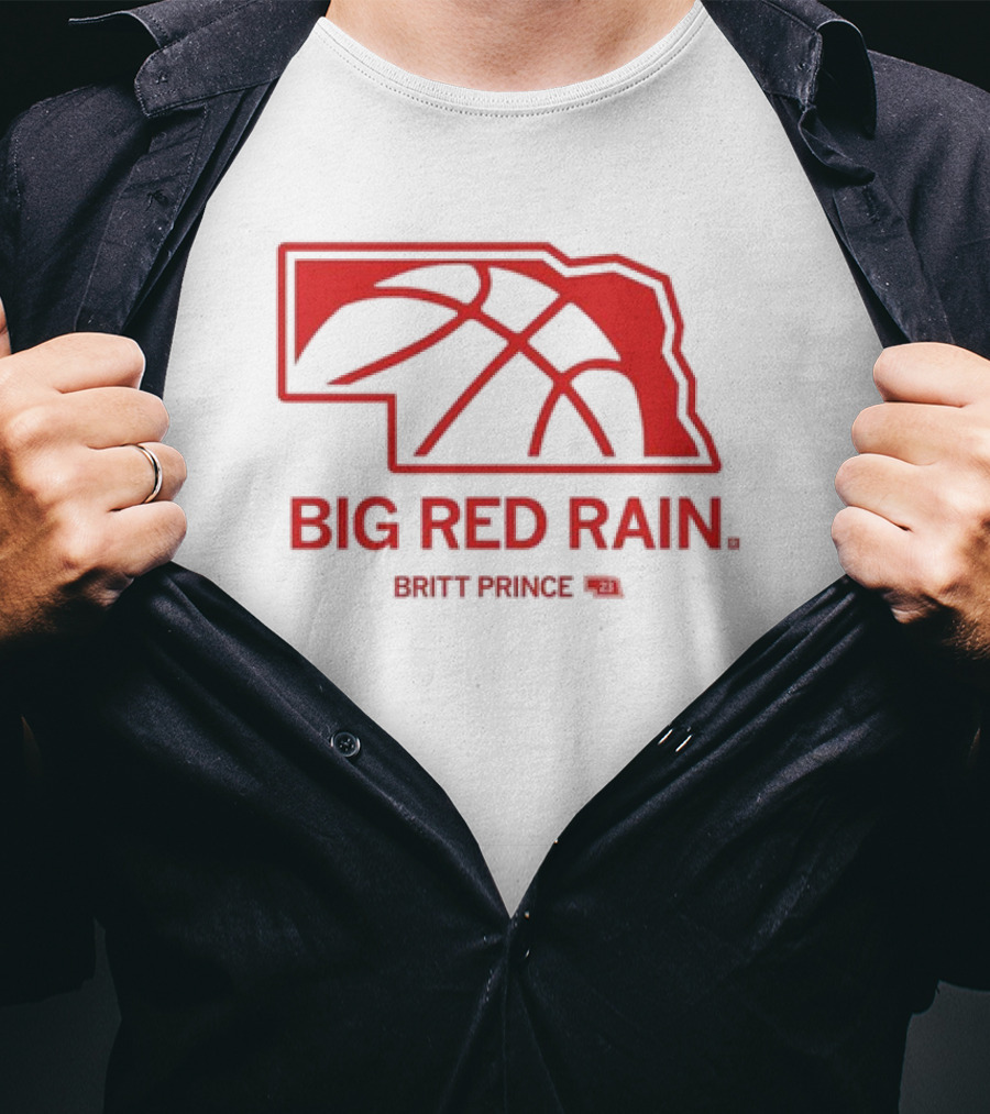 Big Red Rain Britt Prince Nebraska Basketball 21 T-Shirt