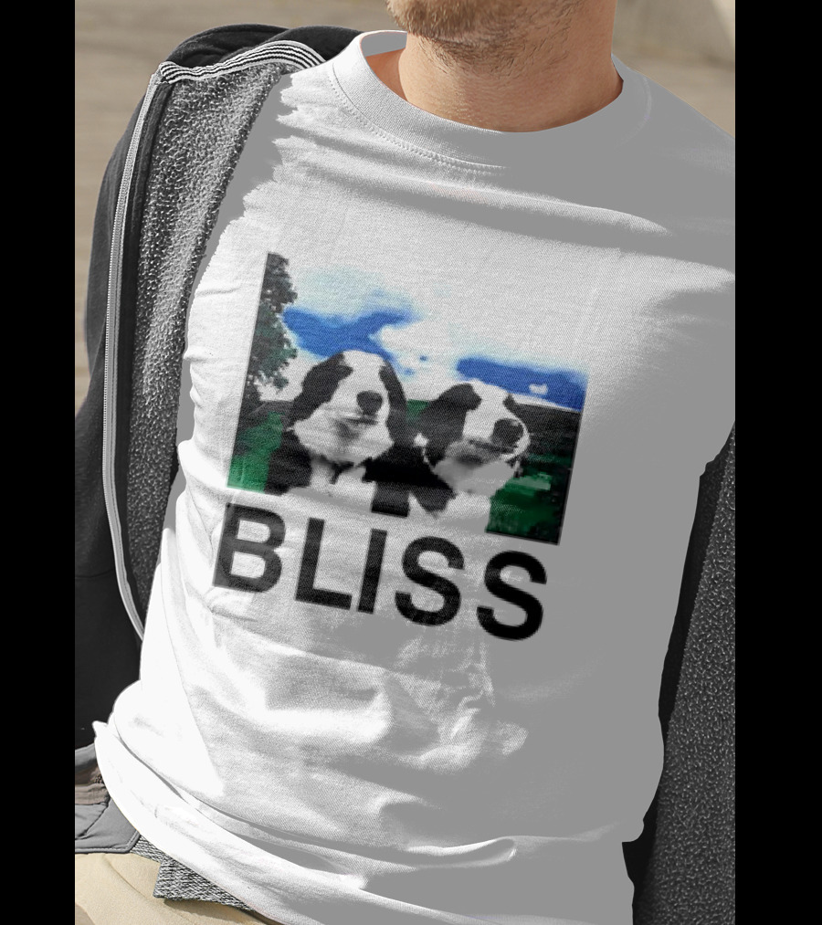 BLISS Henry Dog Meme Two Dogs Green Landscape T-Shirt