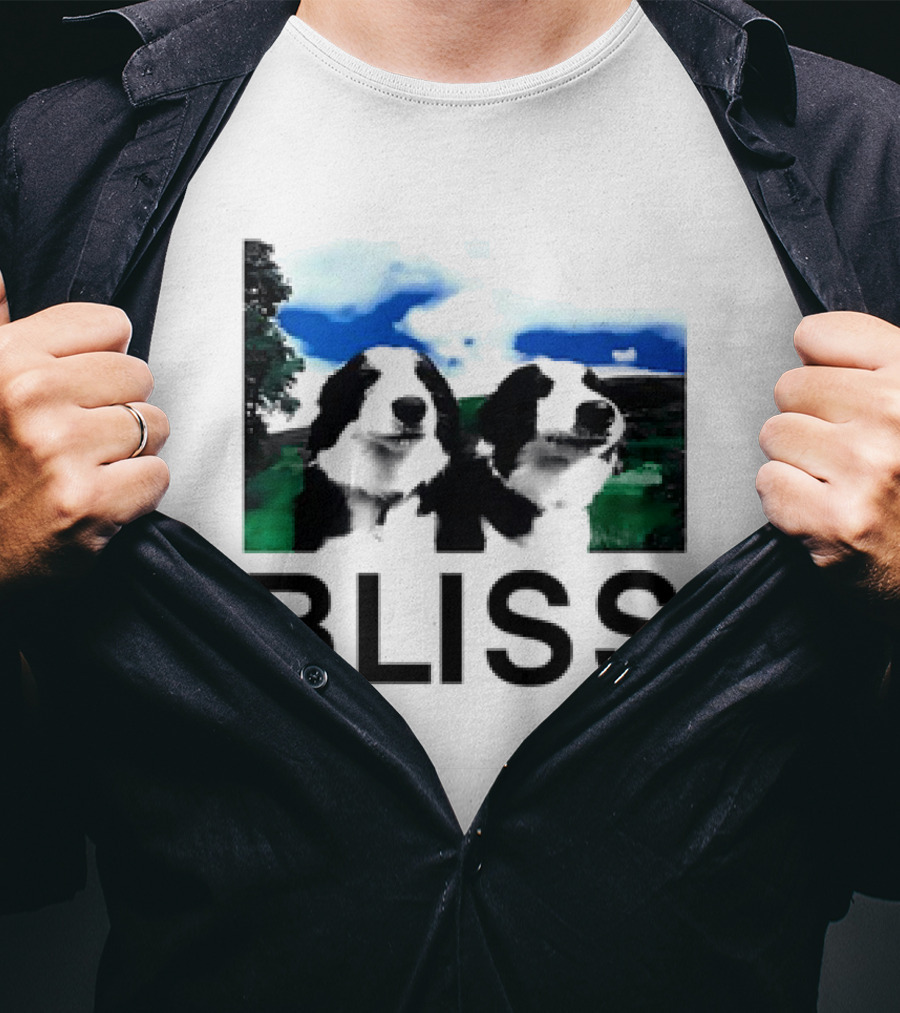 BLISS Henry Dog Meme Two Dogs Green Landscape T-Shirt