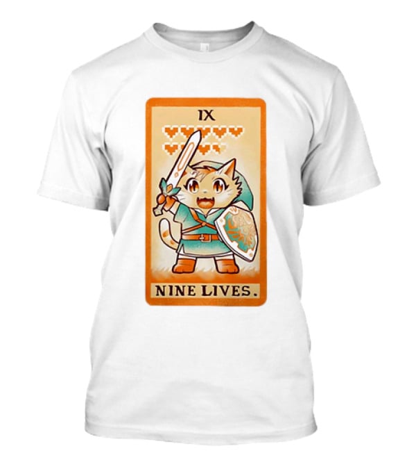 Nine Lives Tarot Cat IX Link The Legend Of Zelda T-Shirt