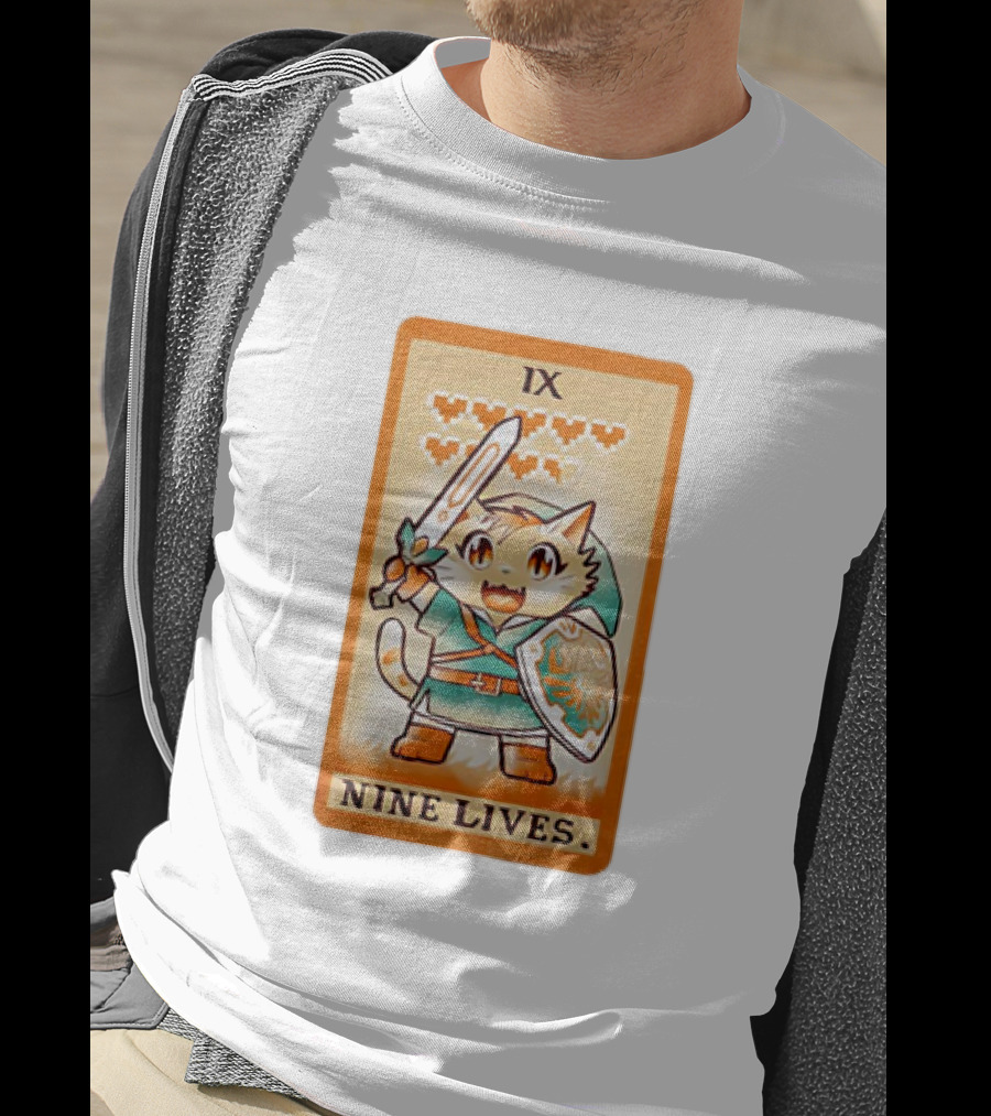 Nine Lives Tarot Cat IX Link The Legend Of Zelda T-Shirt