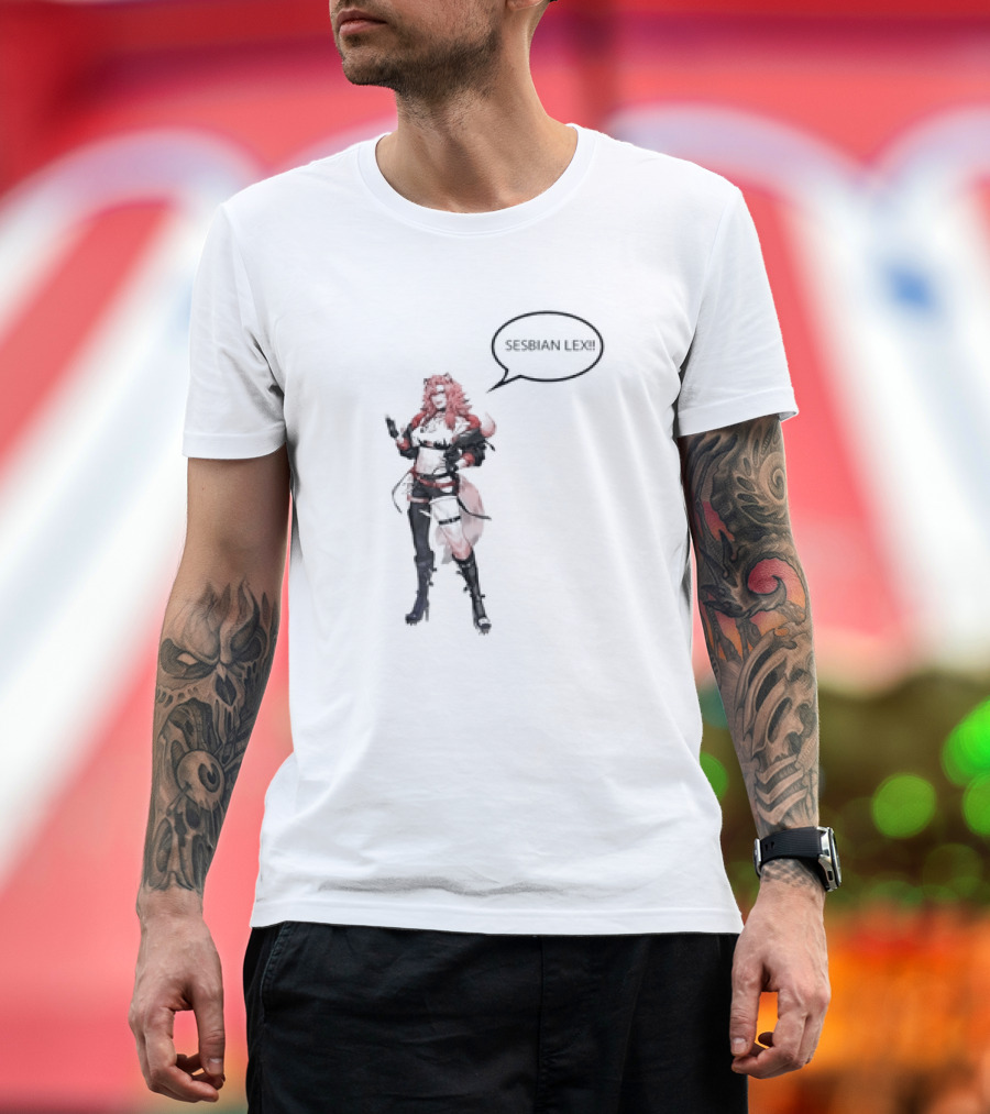 Sesbian Lex Anime Character with Speech Bubble T-Shirt