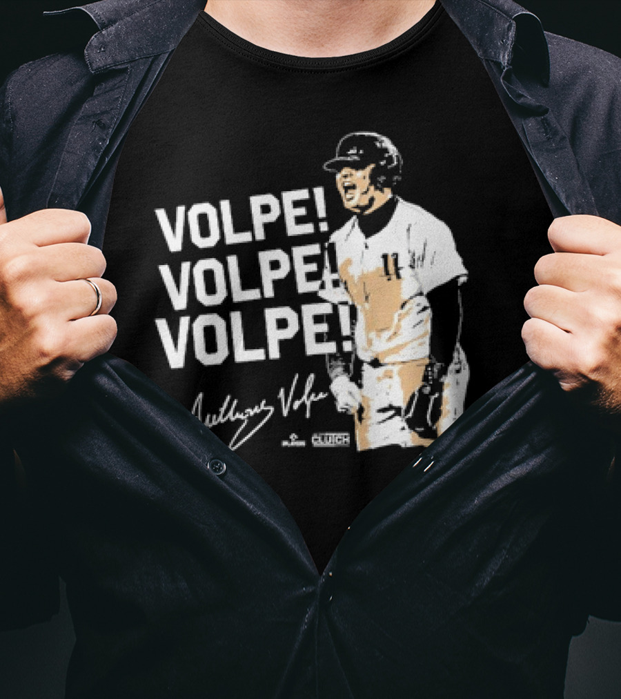 VOLPE VOLPE VOLPE New York Yankees Anthony Volpe Signature Clutch Player T-Shirt