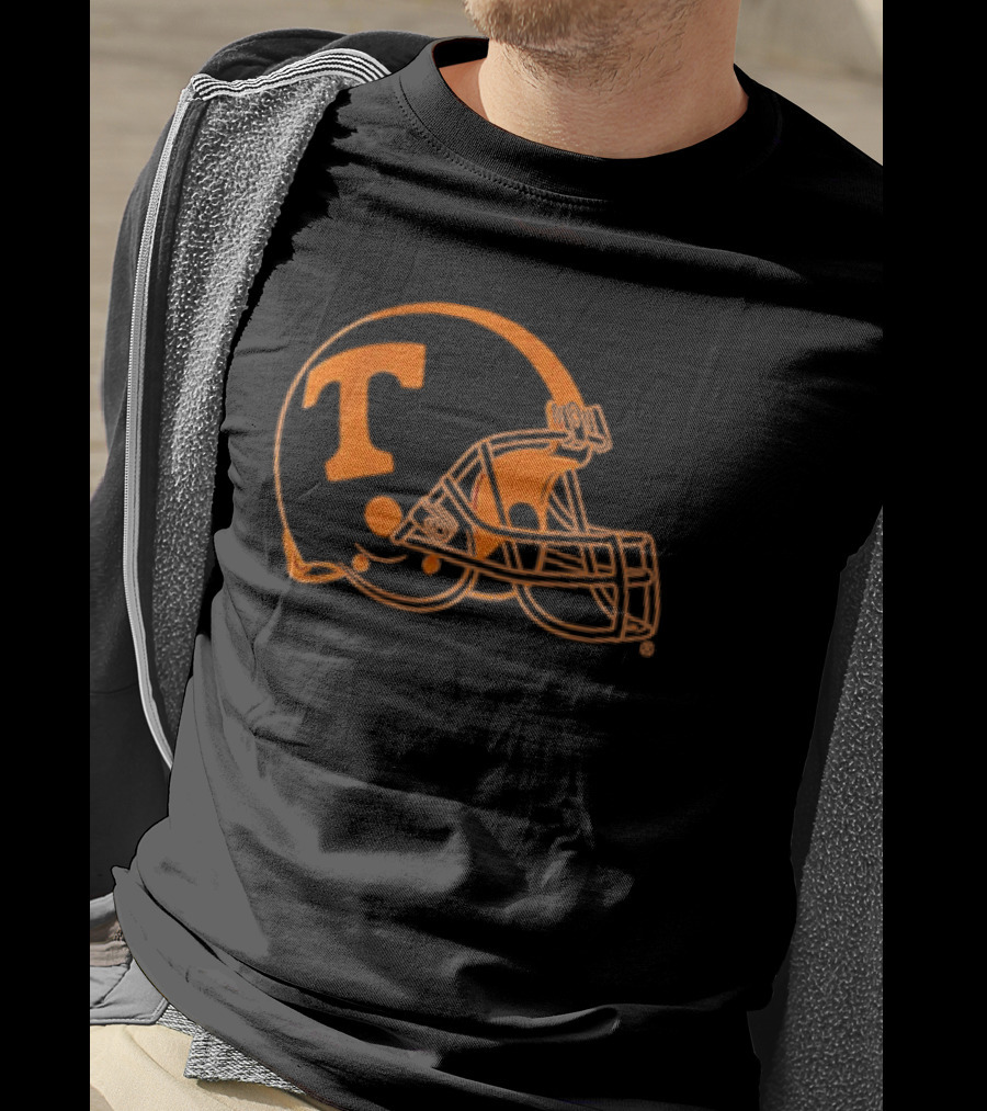 Tennessee Volunteers Football T Helmet Dark Mode T-Shirt