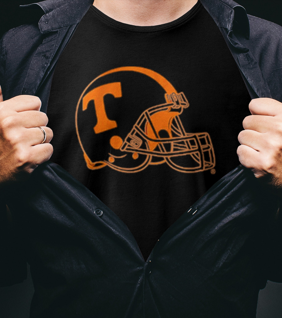 Tennessee Volunteers Football T Helmet Dark Mode T-Shirt