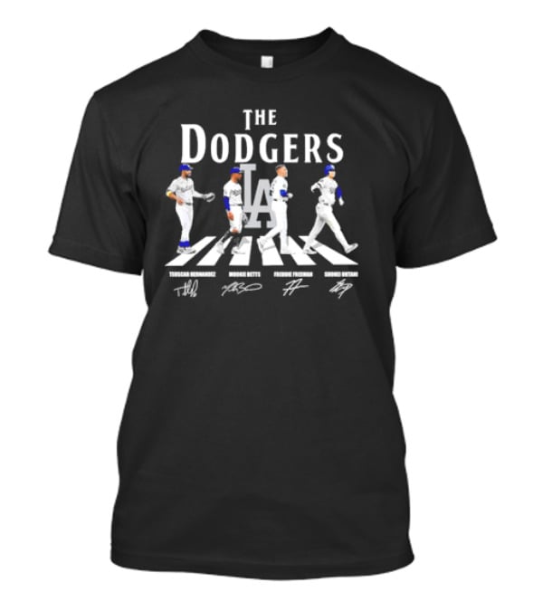 The Dodgers Abbey Road LA Teoscar Hernandez Mookie Betts Freddie Freeman Shohei Ohtani Signatures T-Shirt