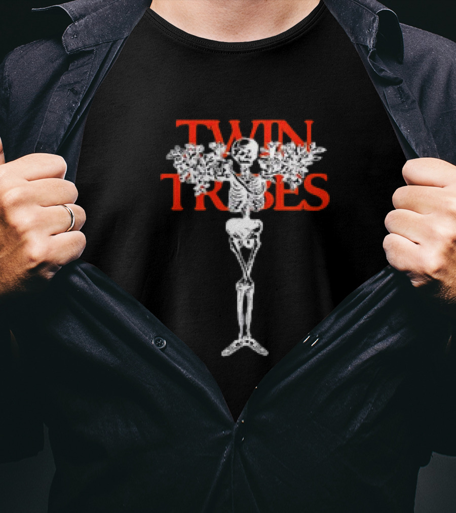 Twin Tribes Skeleton Tree With Horror Elements T-Shirt