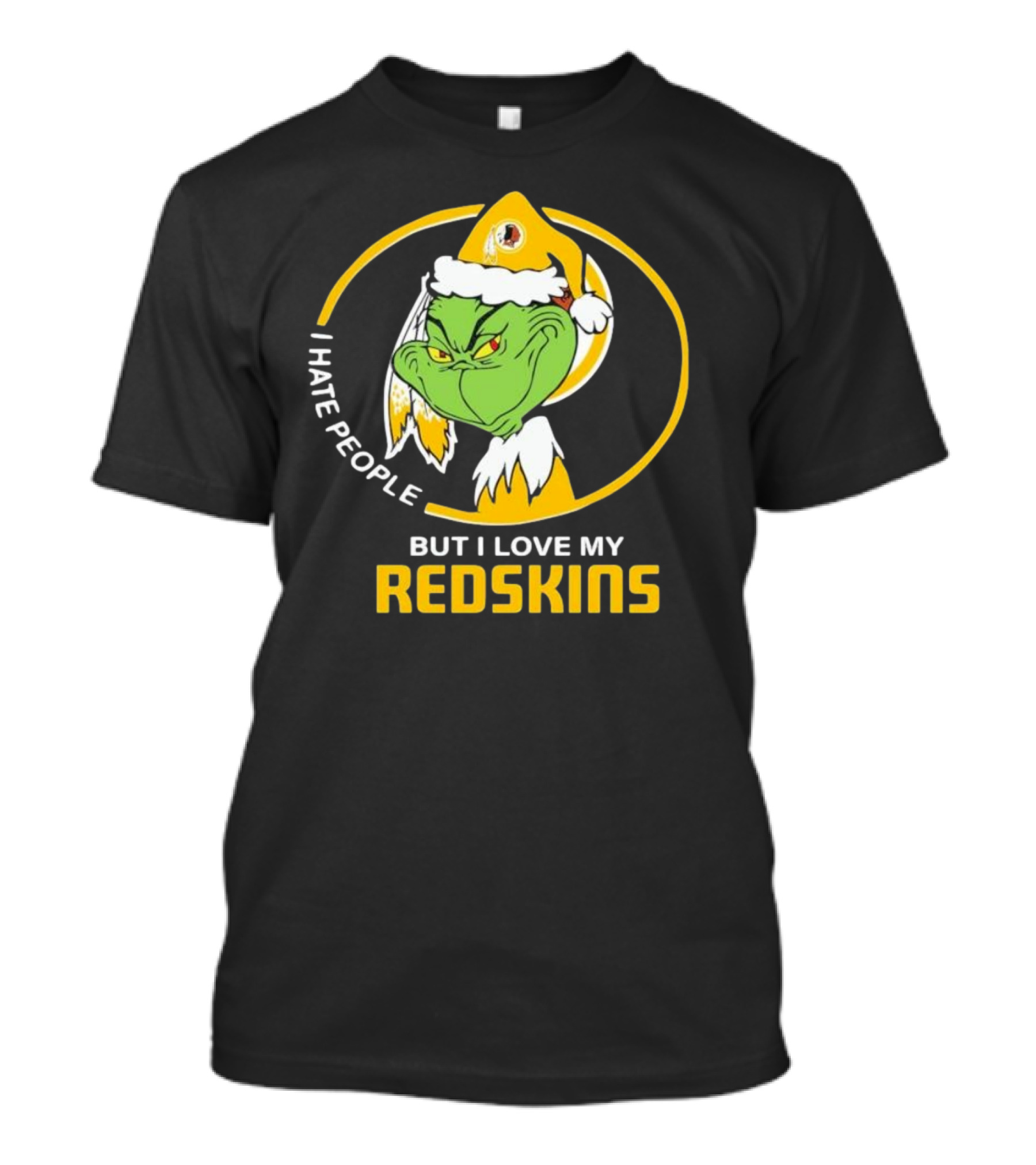 I Hate People But I Love My Redskins Grinch Christmas T-Shirt