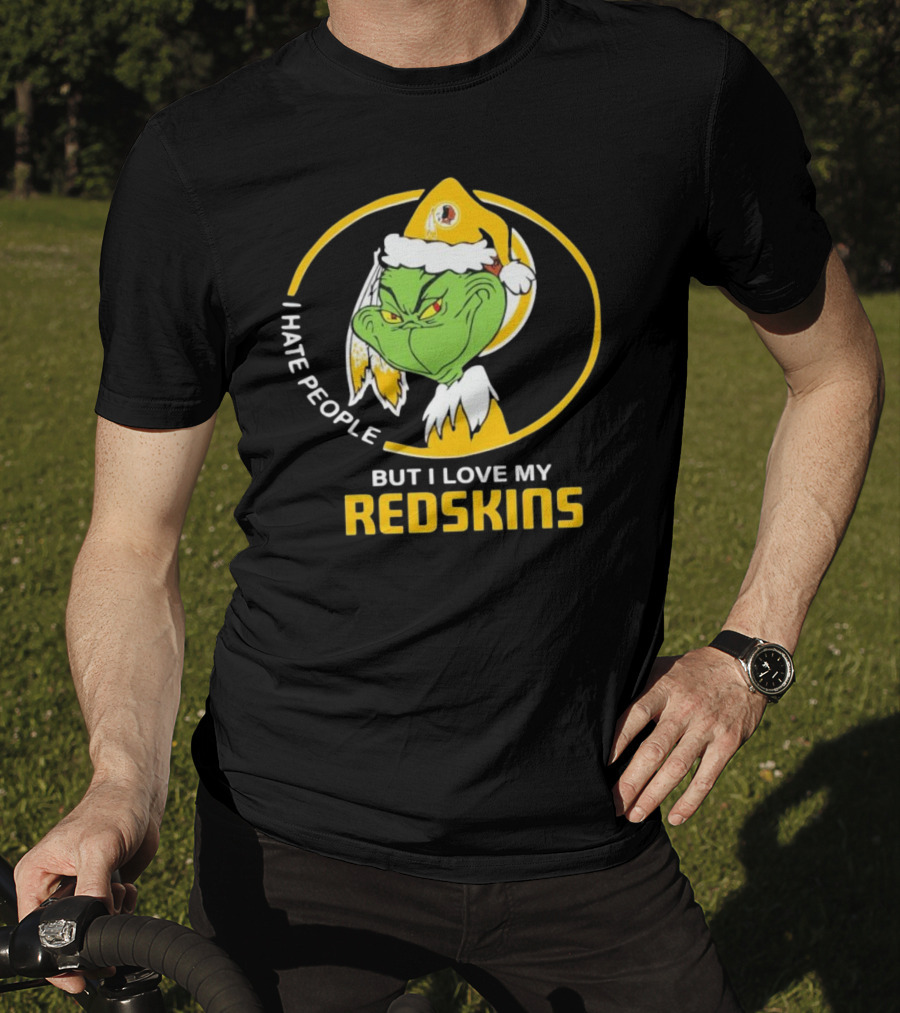 I Hate People But I Love My Redskins Grinch Christmas T-Shirt