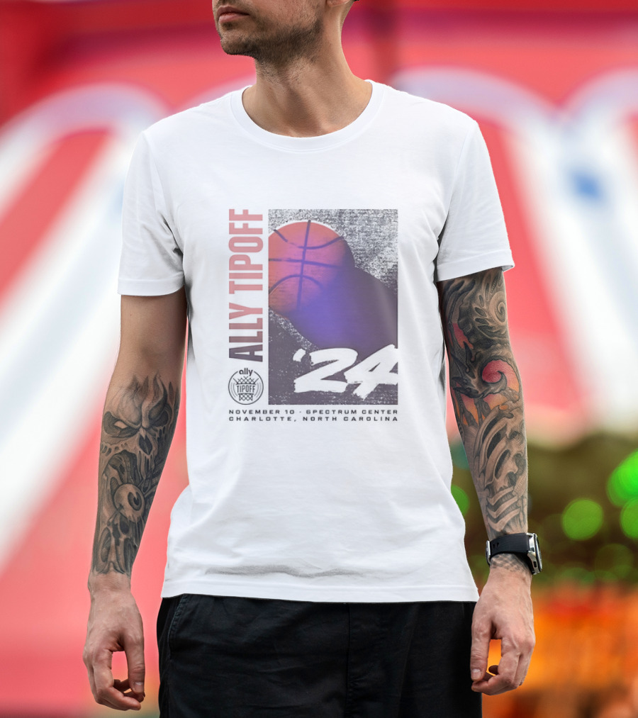 Ally Tipoff 2024 November 10 Spectrum Center Charlotte North Carolina Basketball T-Shirt