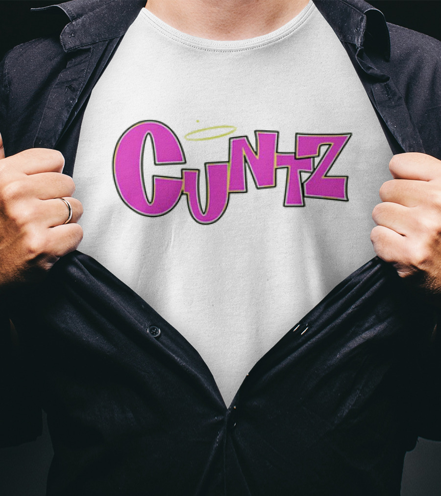 Cuntz Pink Cartoon Style Text With Halo T-Shirt