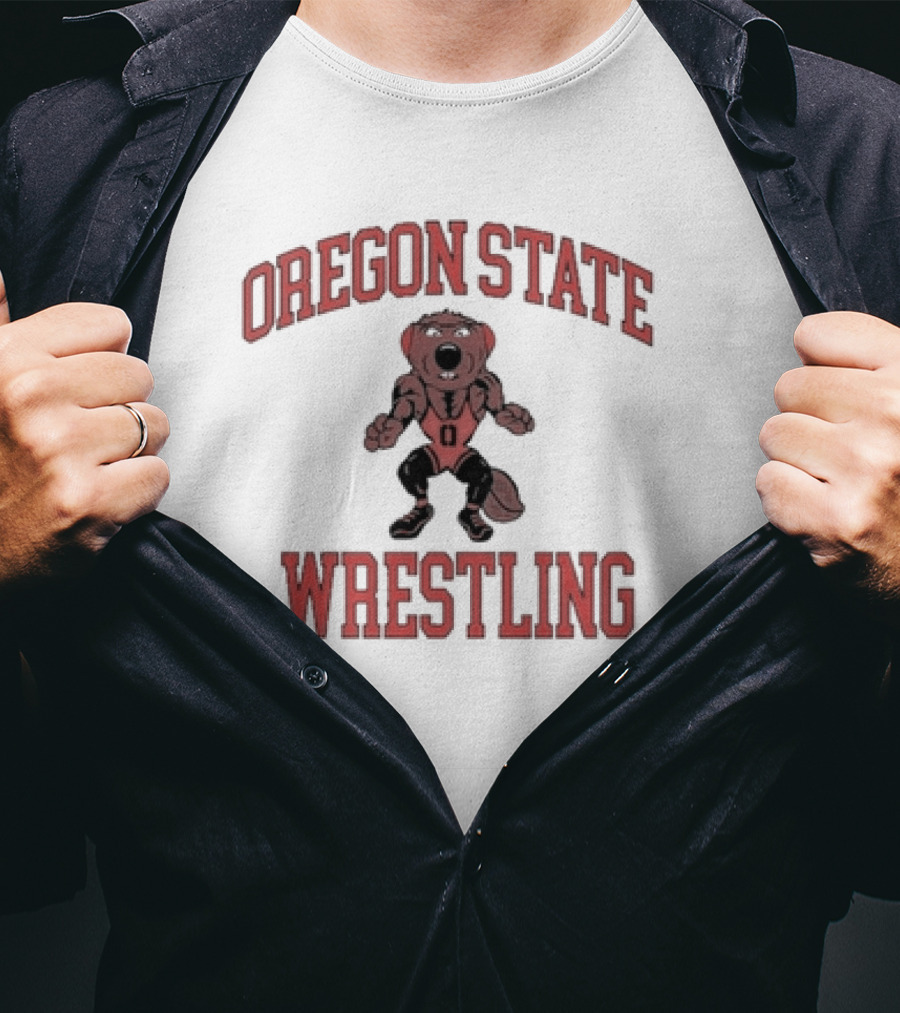 Oregon State Wrestling Beaver Mascot T-Shirt