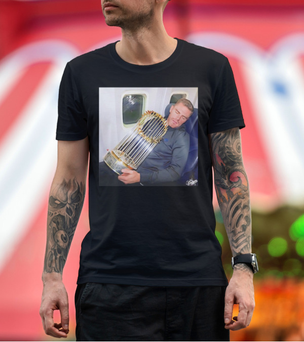 Premium T-Shirt: Freddie Freeman Sleeping with World Series Trophy on Plane T-Shirt Freddie Freeman Sleeping with World Series Trophy on Plane T-Shirt