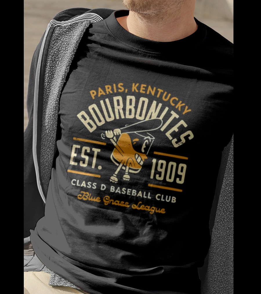 Paris Kentucky Bourbonites Class D Baseball Club Est 1909 Blue Grass League Vintage T-Shirt