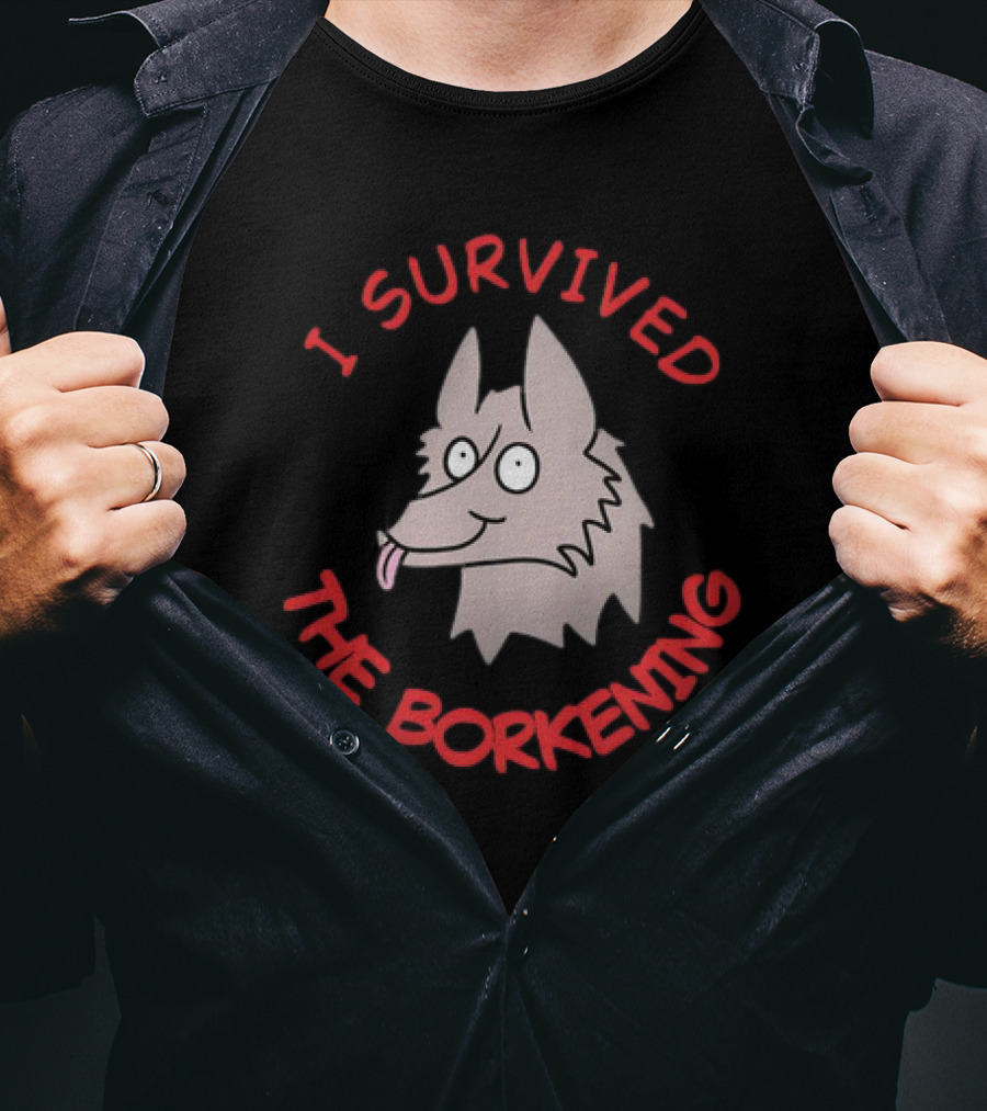 I Survived The Borkening Cartoon Dog T-Shirt