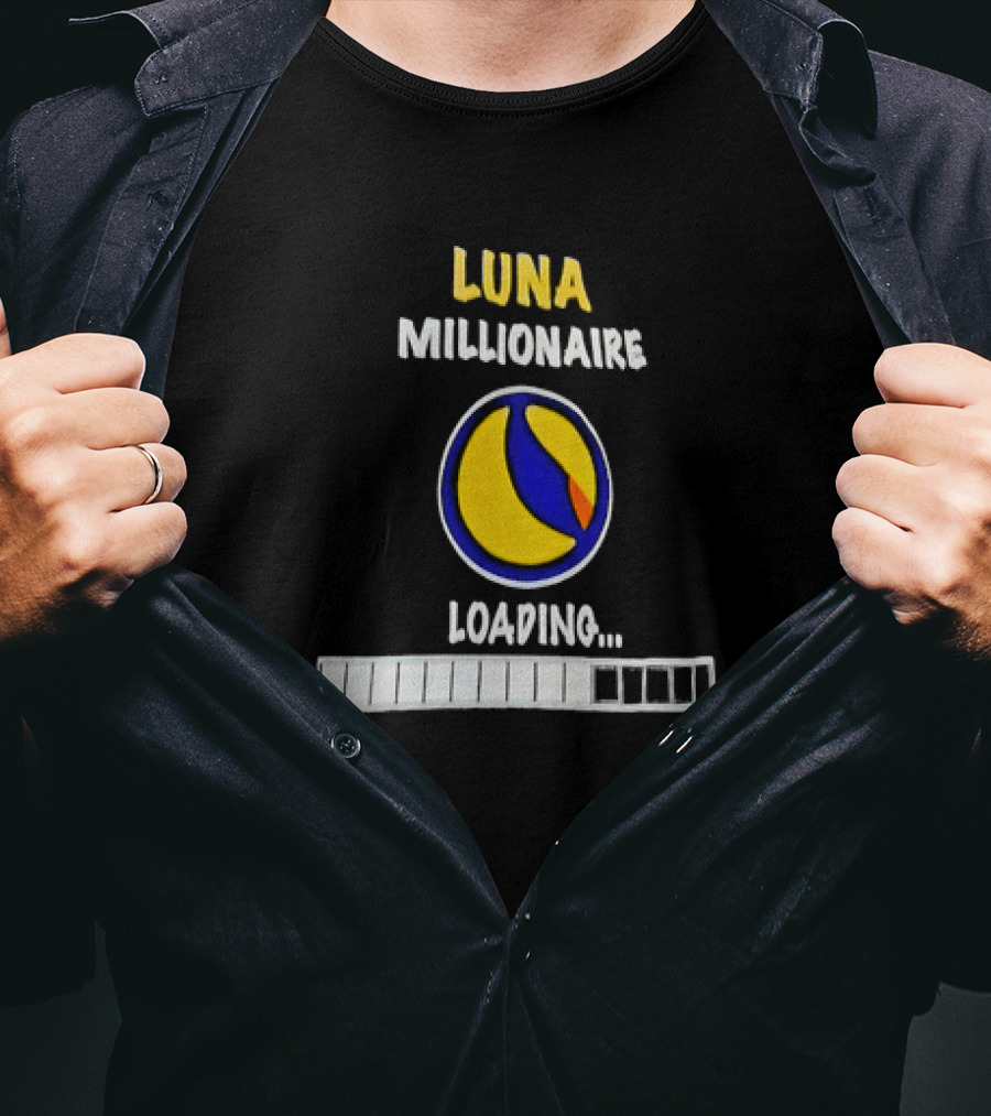 Luna Millionaire Loading Cryptocurrency Symbol Progress Bar T-Shirt