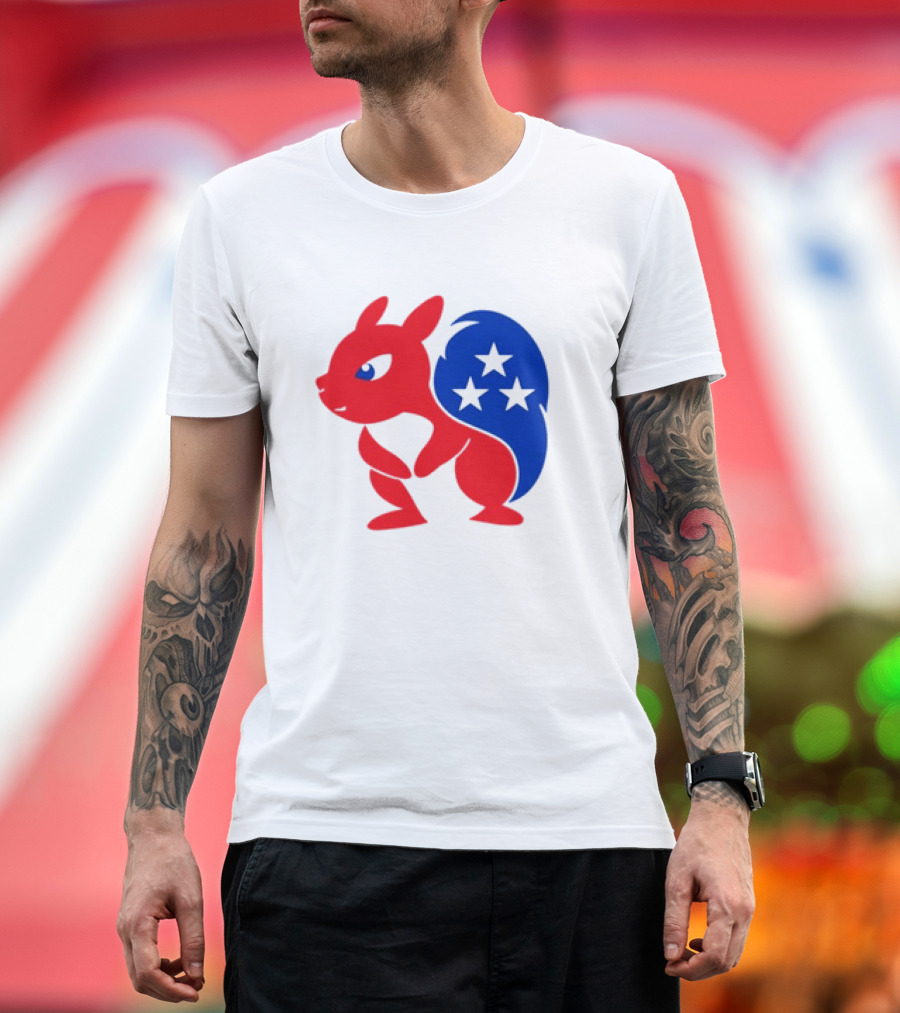 Peanut the Squirrel GOP Mascot American Flag Stars T-Shirt