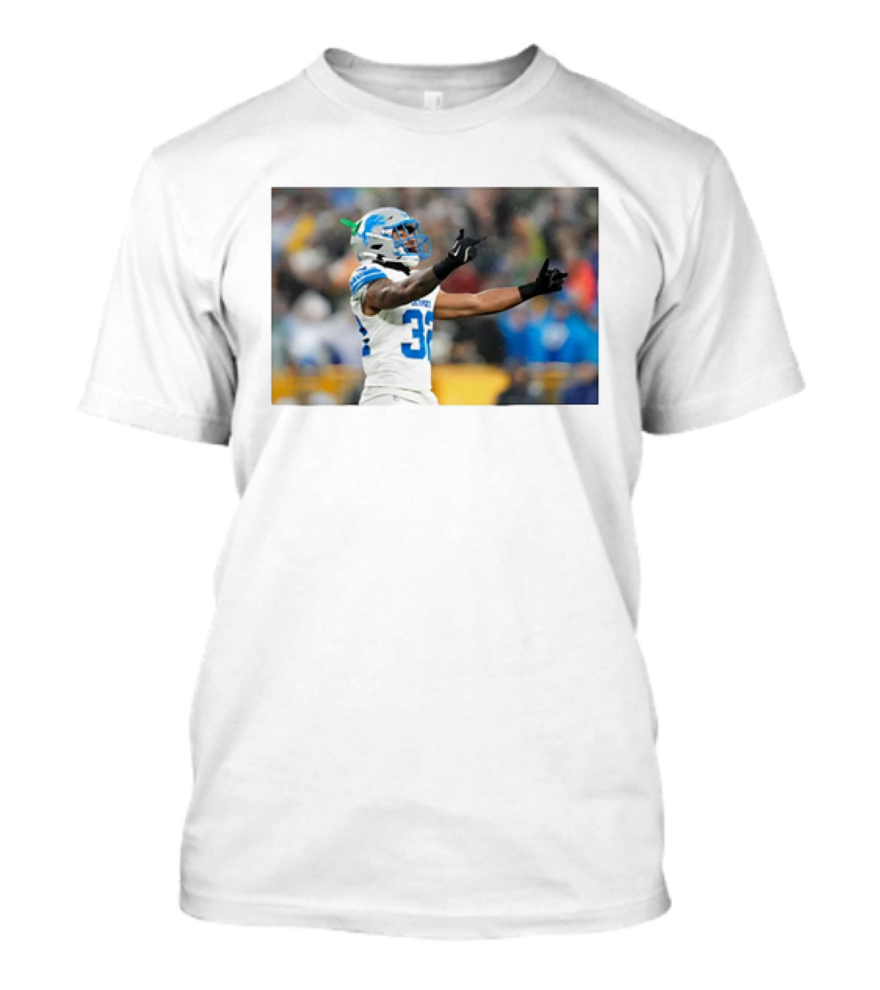 Brian Branch Lions Number 32 Gesture Towards Packers Crowd T-Shirt