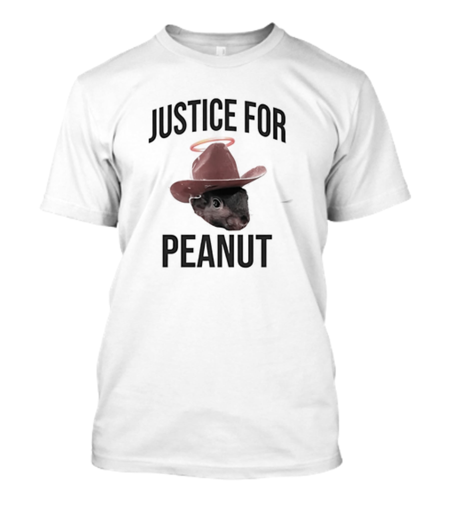 Justice For Peanut Cowboy Hat Halo T-Shirt