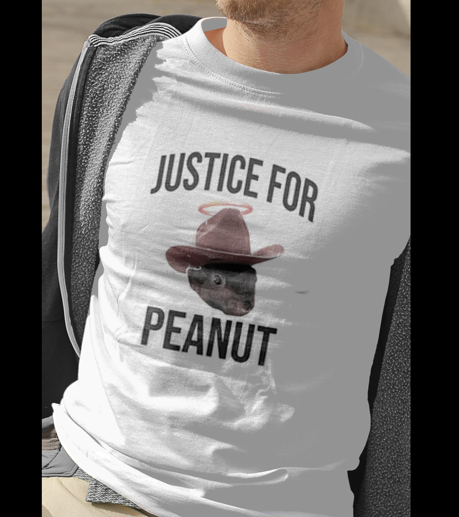 Justice For Peanut Cowboy Hat Halo T-Shirt
