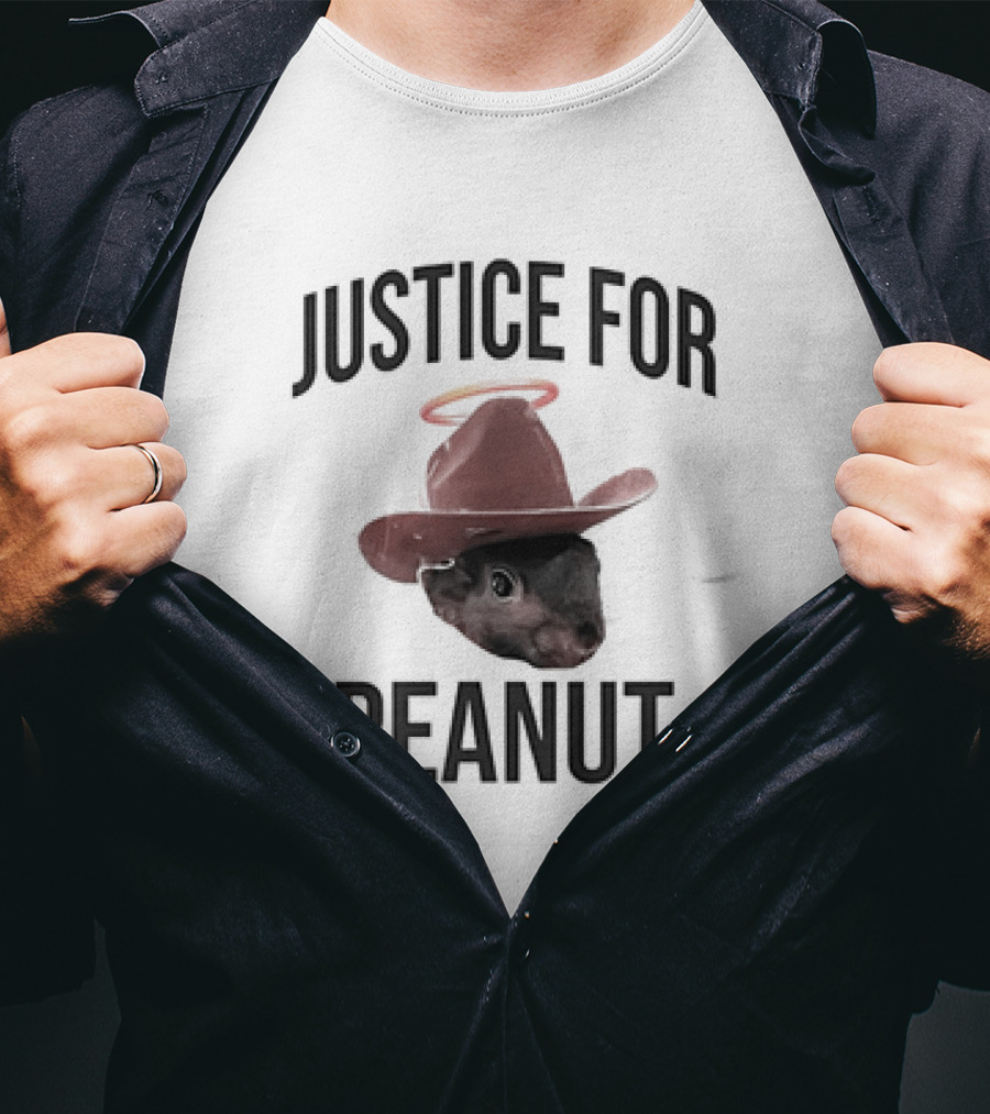 Justice For Peanut Cowboy Hat Halo T-Shirt