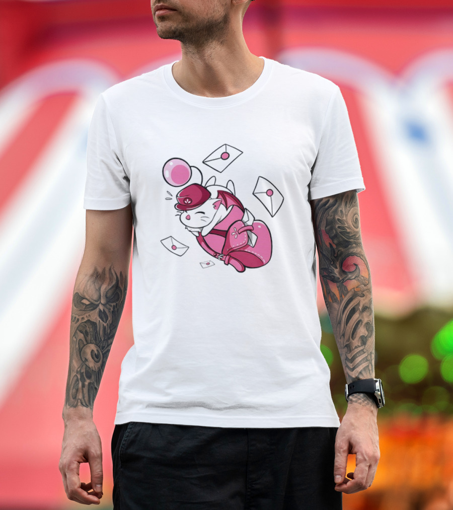 Moogle Mail Delivery with Letters Soaring in Flight T-Shirt