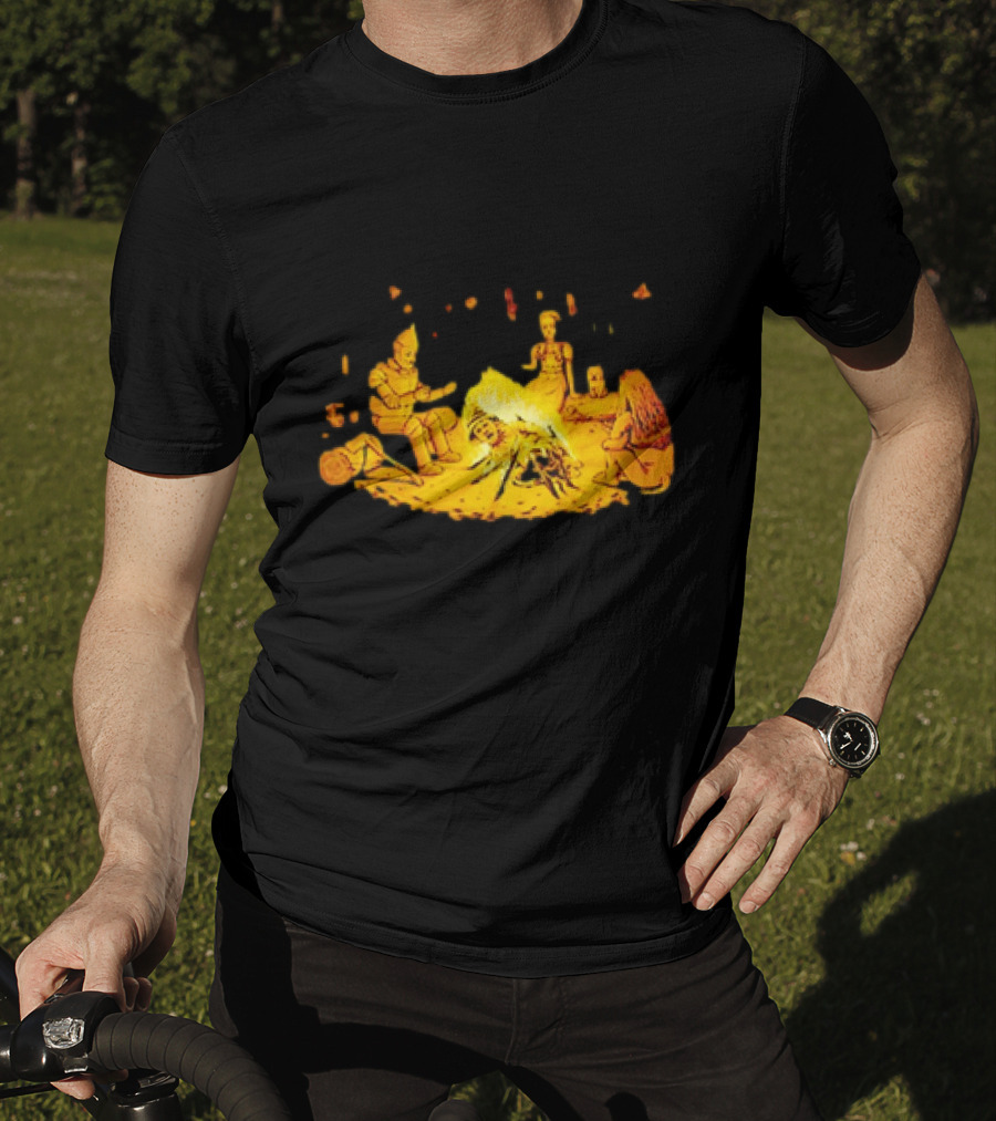 Cisco Ramon Campfire Wizard Of Oz Characters Marshmallow Roasting Scene T-Shirt