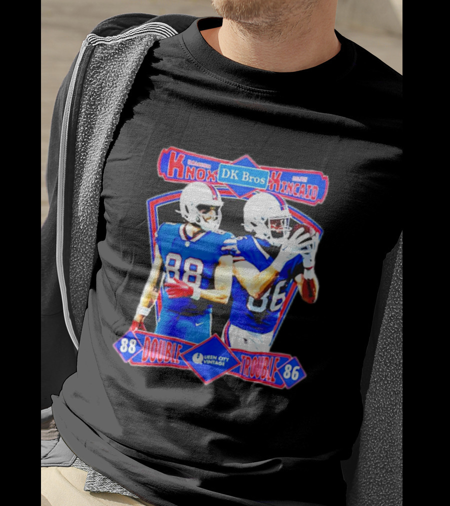 Dawson Knox Dalton Kincaid DK Bros Double Trouble 88 86 Buffalo Bills Vintage T-Shirt