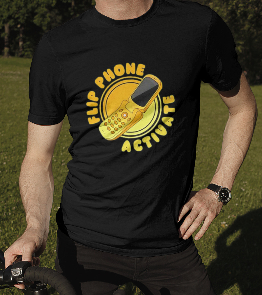 Flip Phone Activate Nostalgic Yellow Flip Mobile T-Shirt