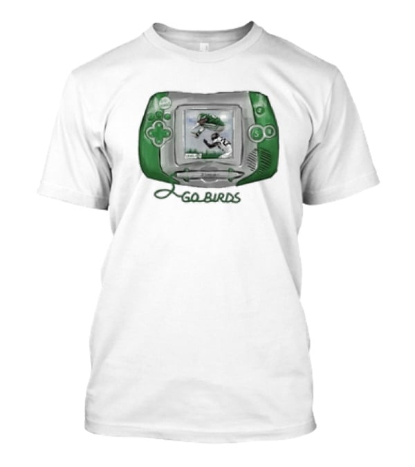 Dhwanisaraiya Go Birds Retro Handheld Console Green Classic Footballer Scene T-Shirt
