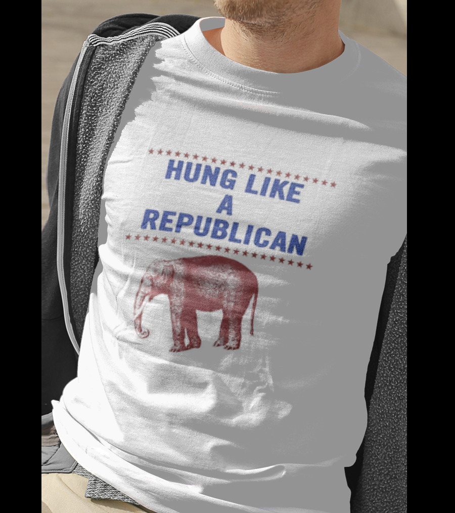Hung Like A Republican Elephant Star Border T-Shirt