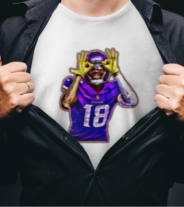 Football Minnesota Vikings Justin Jefferson Trippy Now U See Me T-Shirt