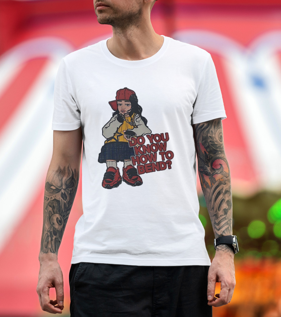 Do You Know How to Bend? Girl with Red Cap and Sneakers T-Shirt