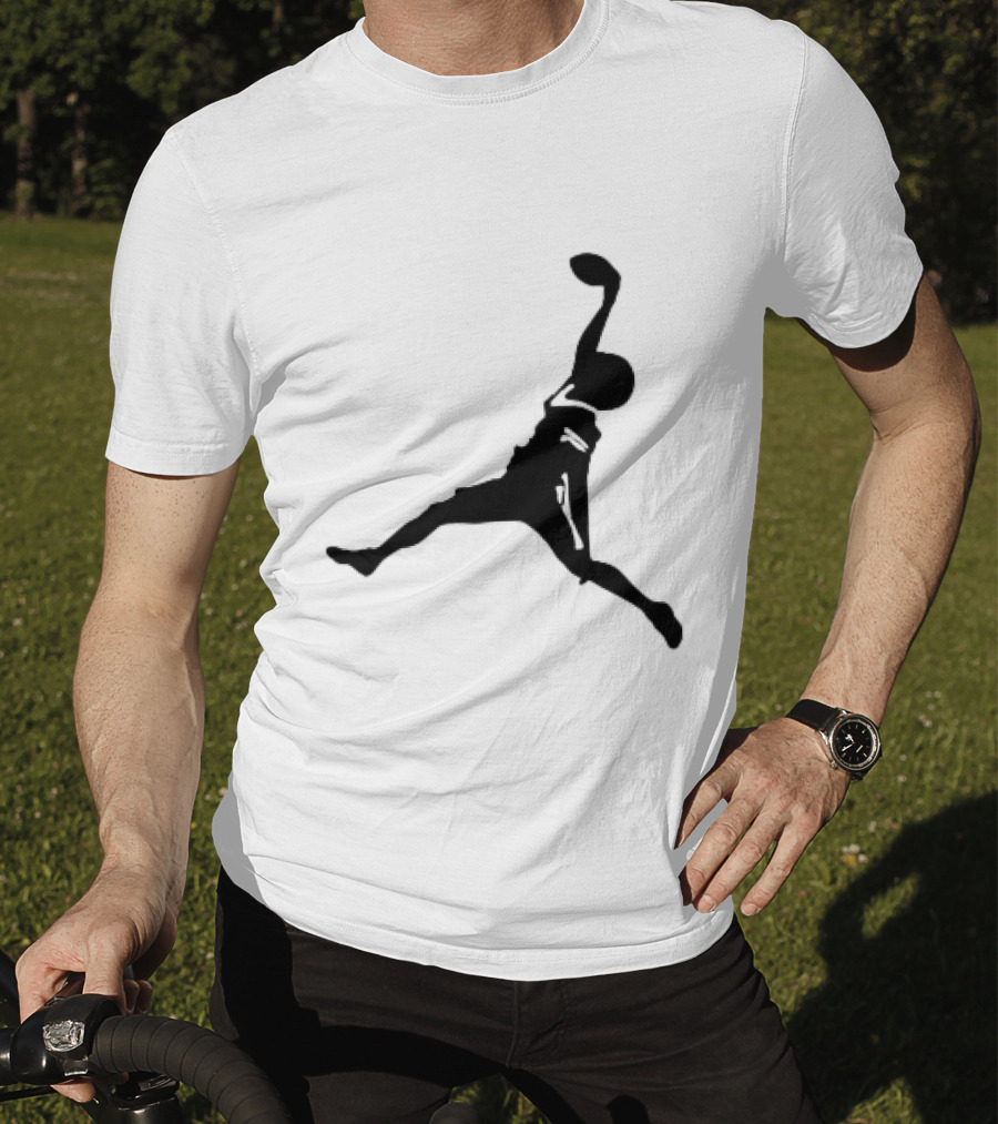 GW Catch Jump Silhouette Football Player T-Shirt