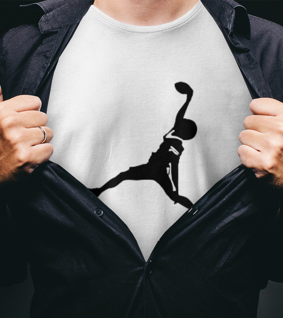 GW Catch Jump Silhouette Football Player T-Shirt