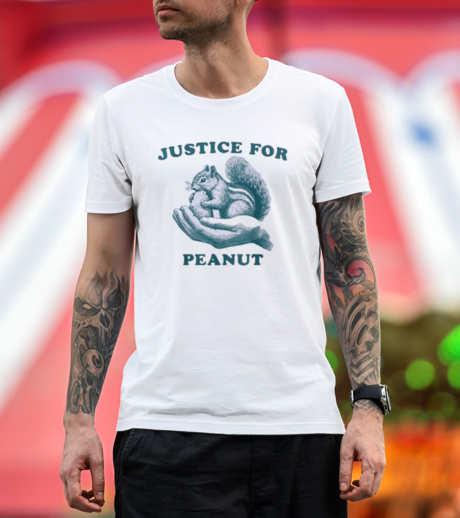 Justice For Peanut The Squirrel In Caring Hands T-Shirt