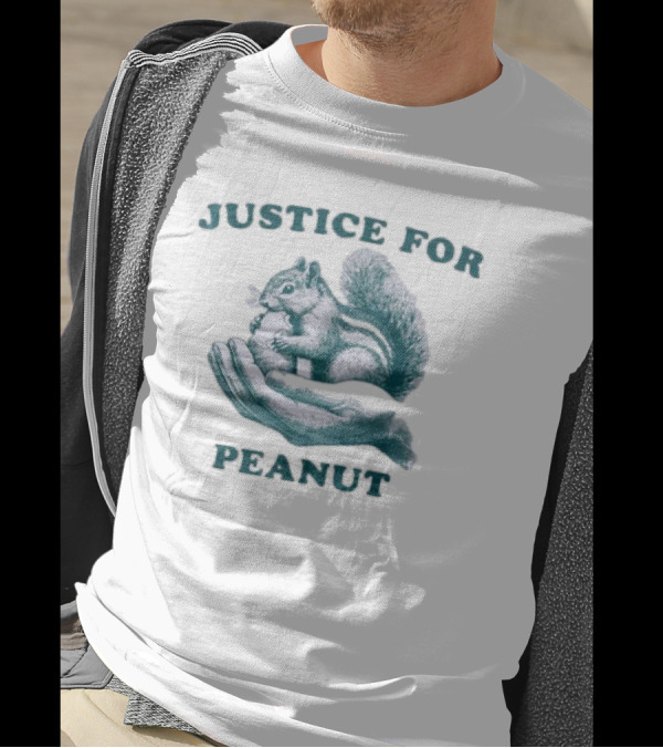 Justice For Peanut The Squirrel In Caring Hands T-Shirt