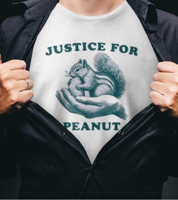 Justice For Peanut The Squirrel In Caring Hands T-Shirt