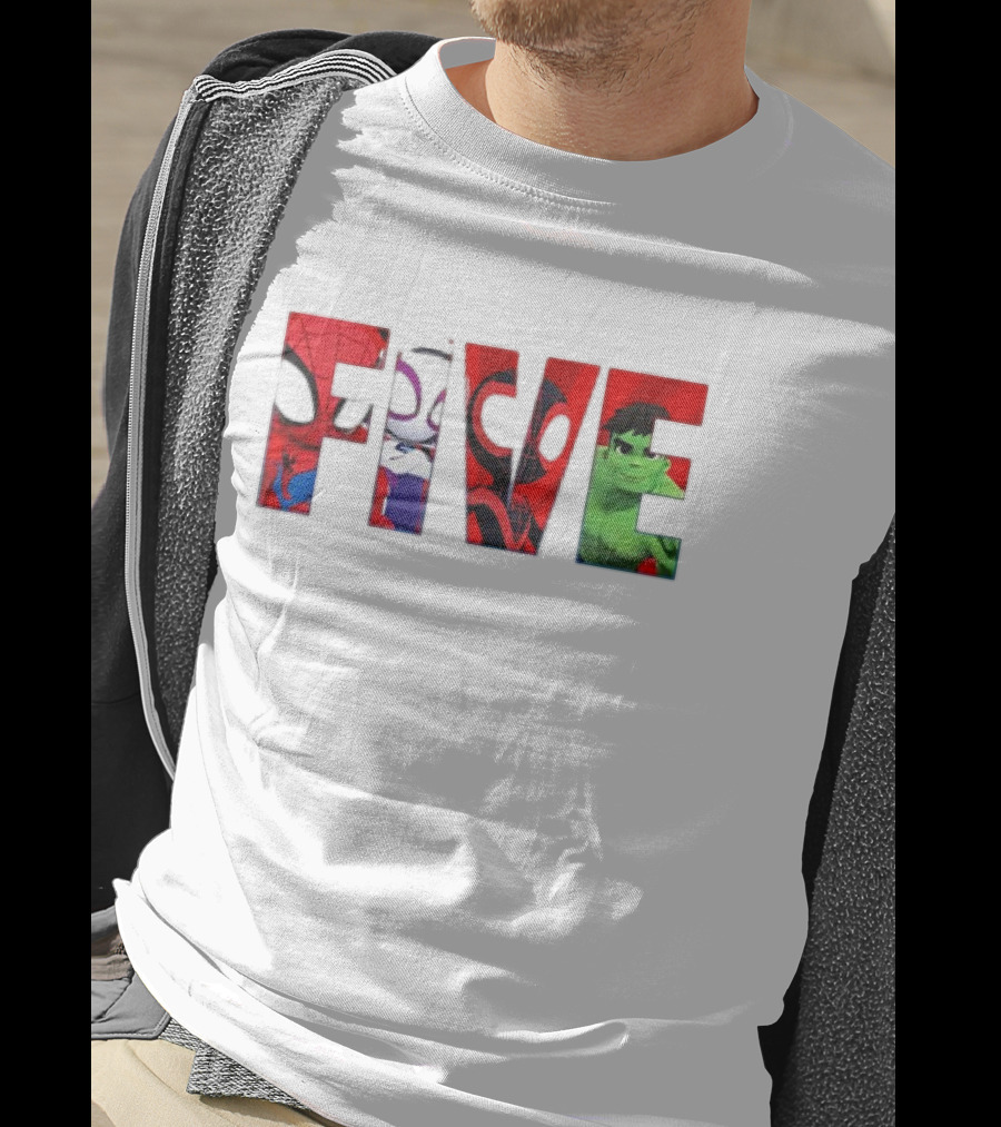 Spiderman Hulk Miles Morales Gwen Stacy Five T-Shirt