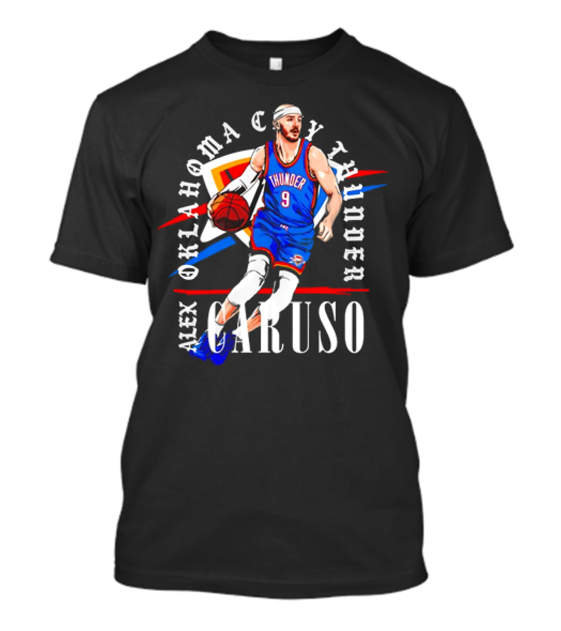 Alex Caruso Oklahoma City Thunder NBA Basketball Shield Vintage T-Shirt