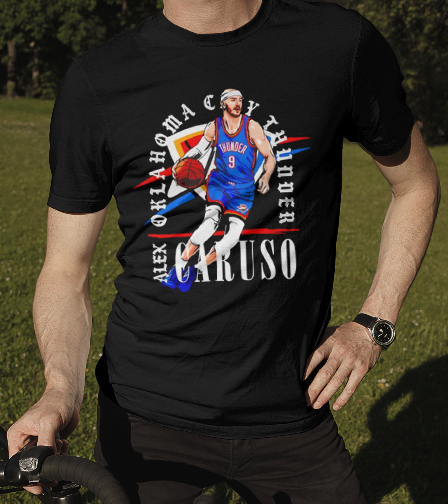Alex Caruso Oklahoma City Thunder NBA Basketball Shield Vintage T-Shirt