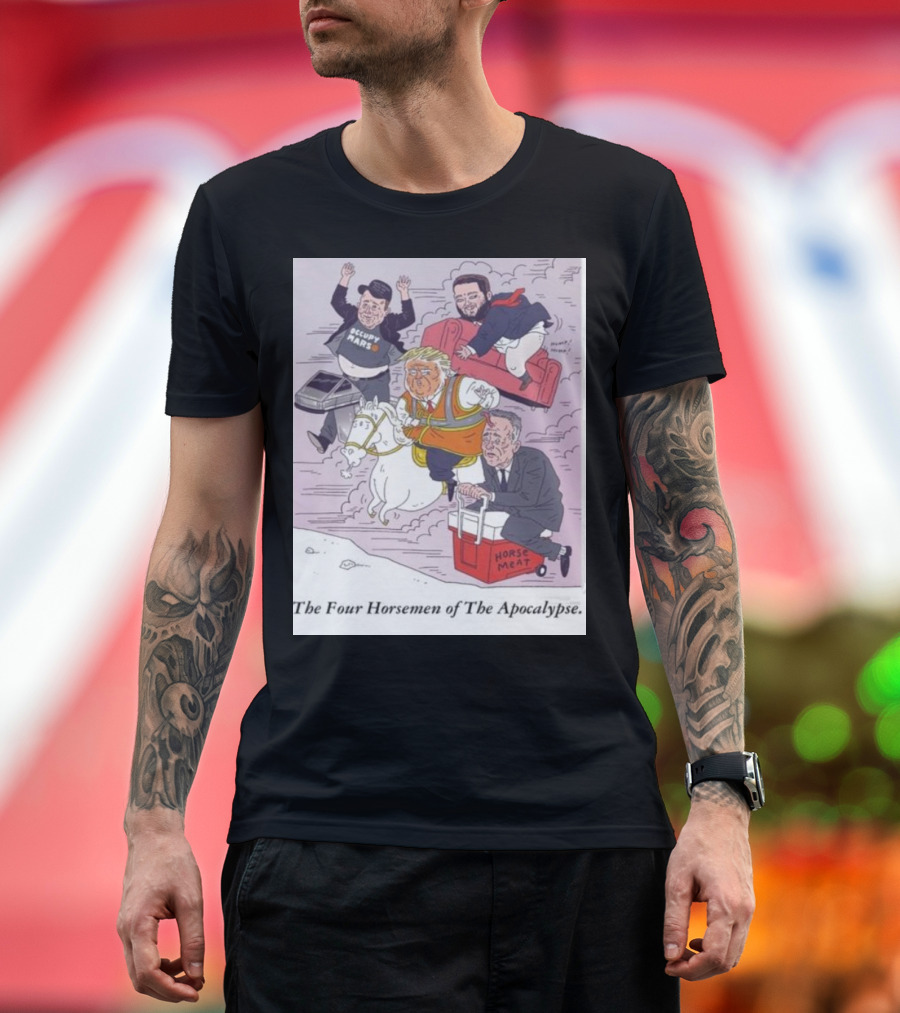 Trump Vance Musk RFK The Four Horsemen Of The Apocalypse Cartoon T-Shirt