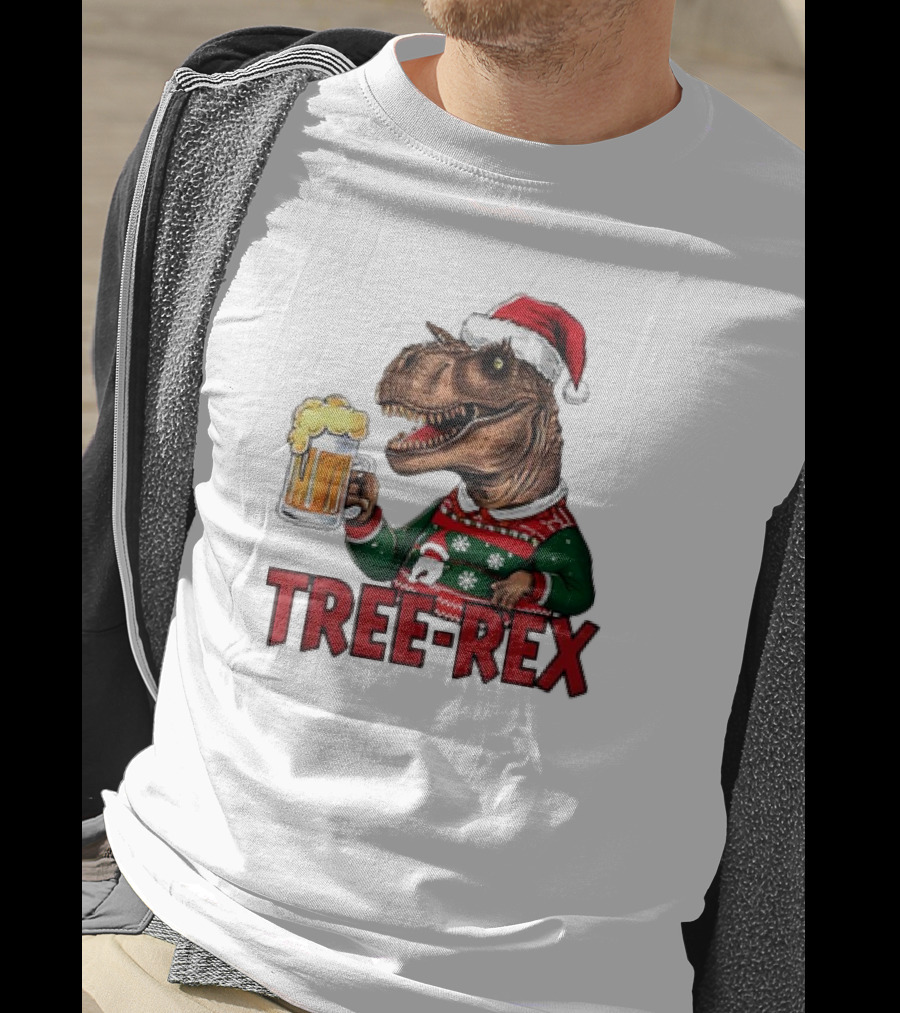 Christmas Tree-Rex Ugly Sweater Merry Beer Dinosaur Trex T-Shirt