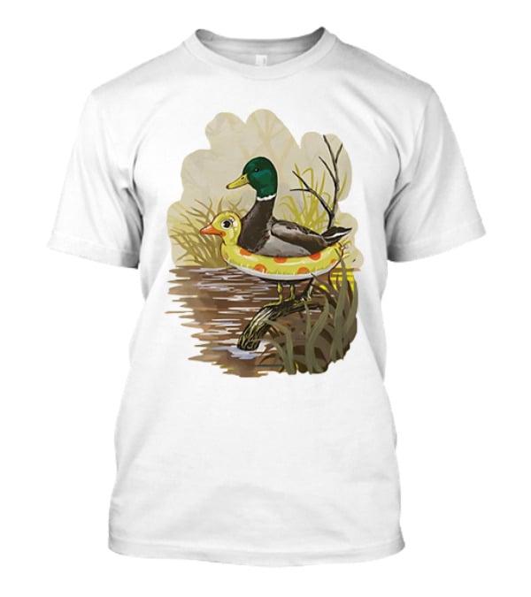 Duck In Training With Swim Ring By Pond T-Shirt
