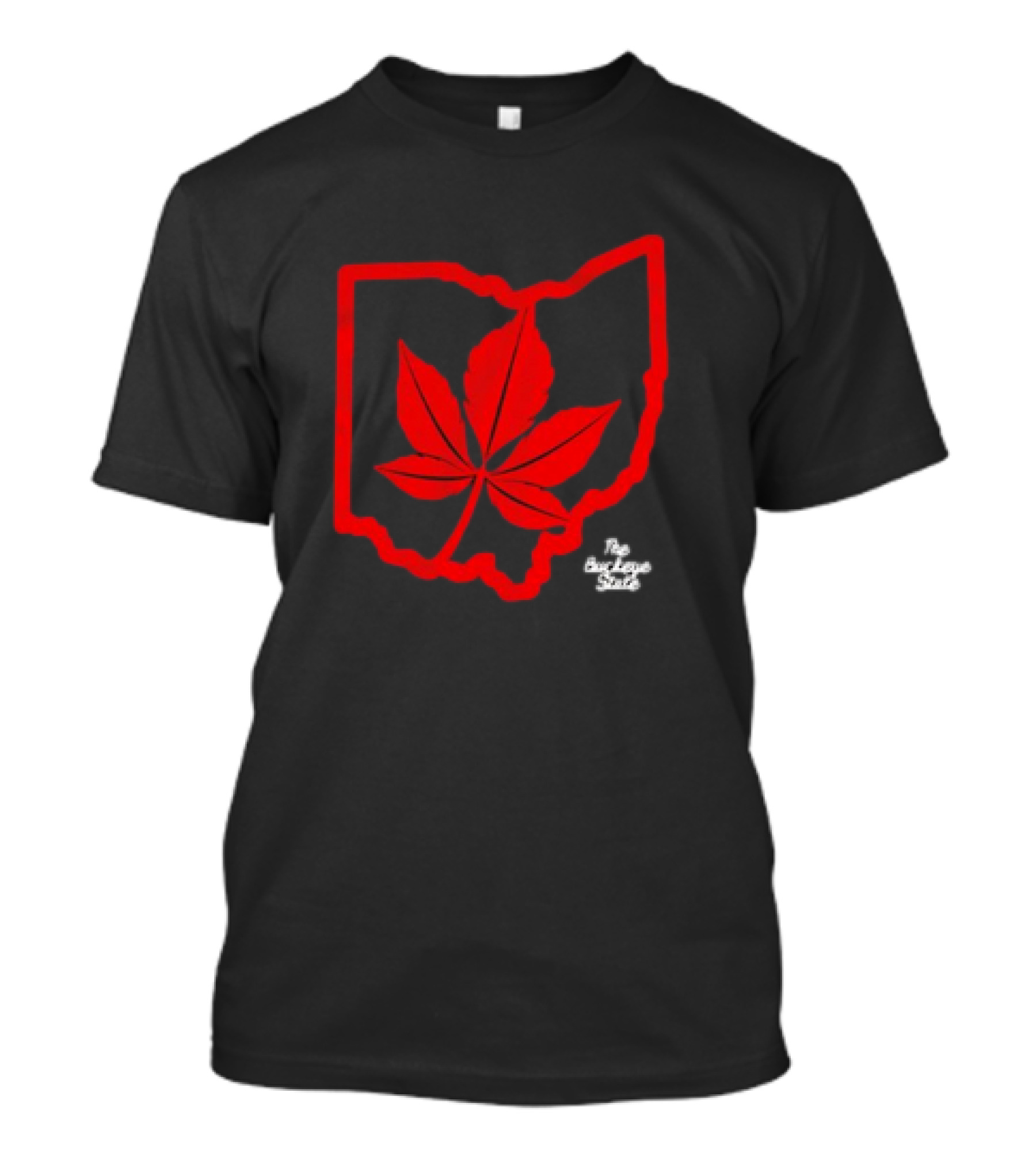 Ohio Red Buckeye Leaf State Charcoal T-Shirt