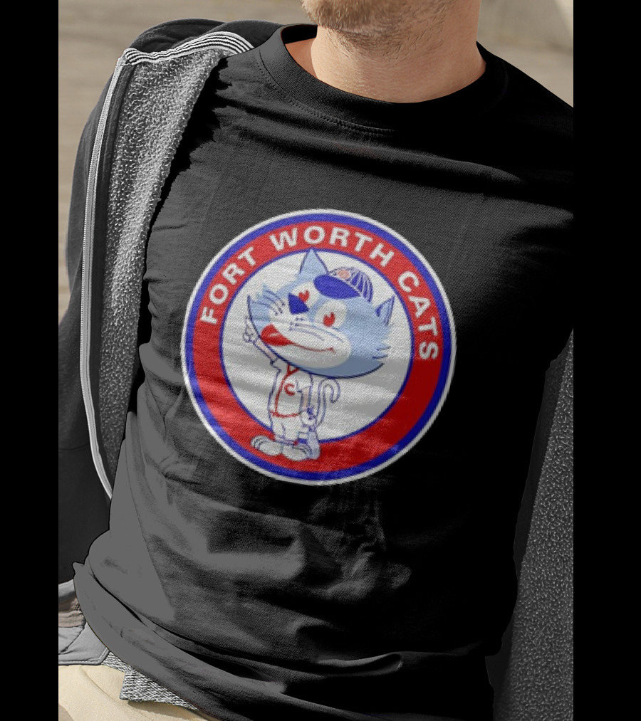 Fort Worth Cats Circle Logo Cartoon Baseball Character Hometown Collection '47 T-Shirt
