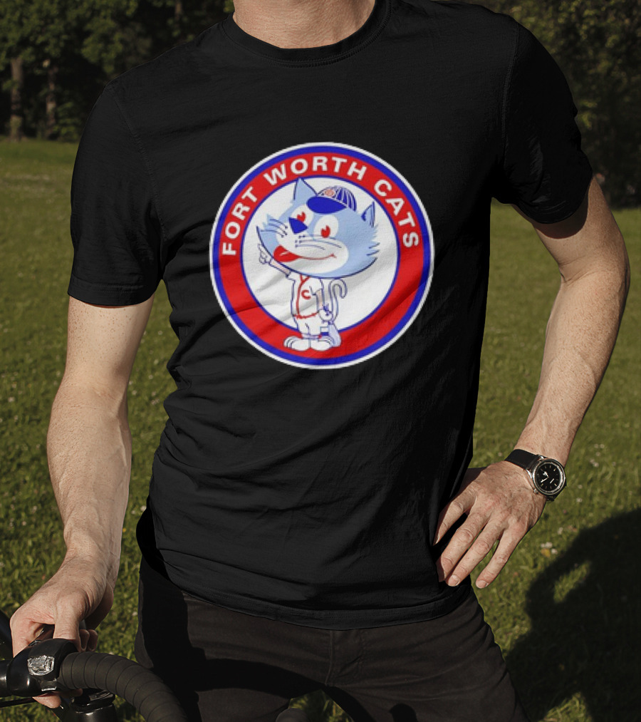 Fort Worth Cats Circle Logo Cartoon Baseball Character Hometown Collection '47 T-Shirt